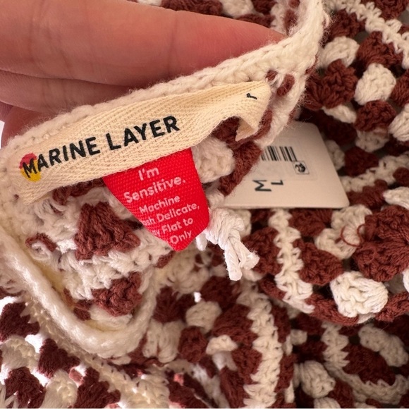 Marine layer Archive Cora crochet tank top patchwork Boho ruffle trim NWT. - Picture 9 of 11